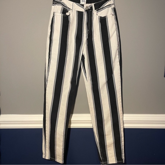 BDG Black and White Striped Mom Denim 28 - Picture 4 of 5